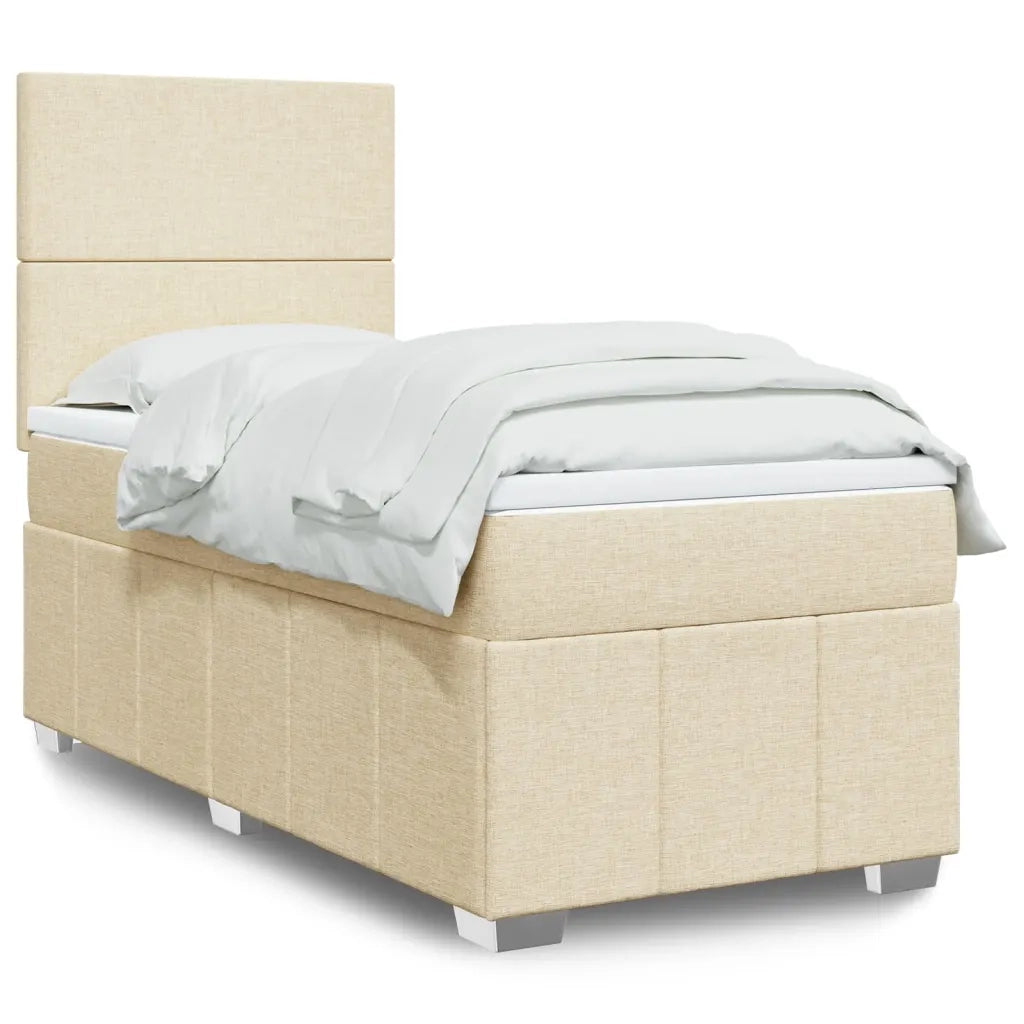 Giroletto a Molle con Materasso Crema 80x200 cm inTessuto 3291493