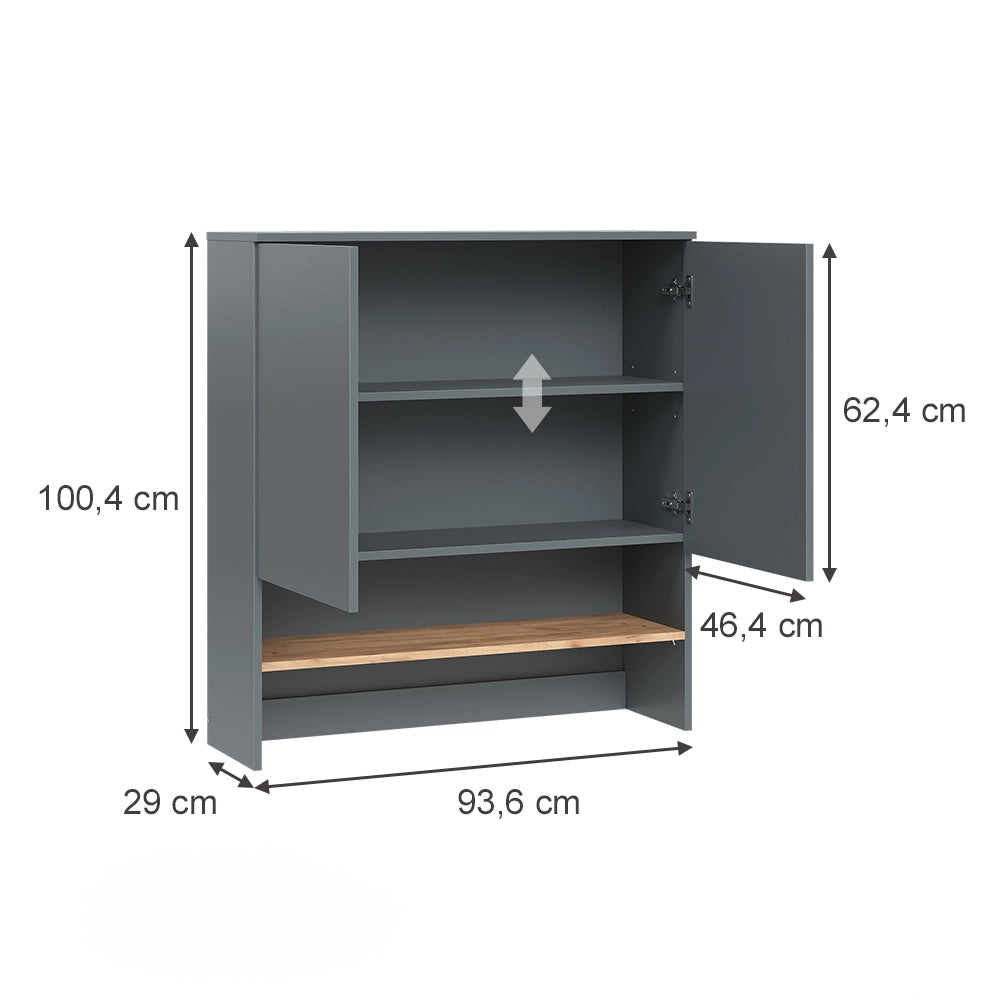 Vicco Mobile lavatrice Antracite/quercia dorata 93.6 x 100.4 cm