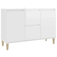 Credenza Bianco Lucido 101x35x70 cm in Legno Multistrato 806109