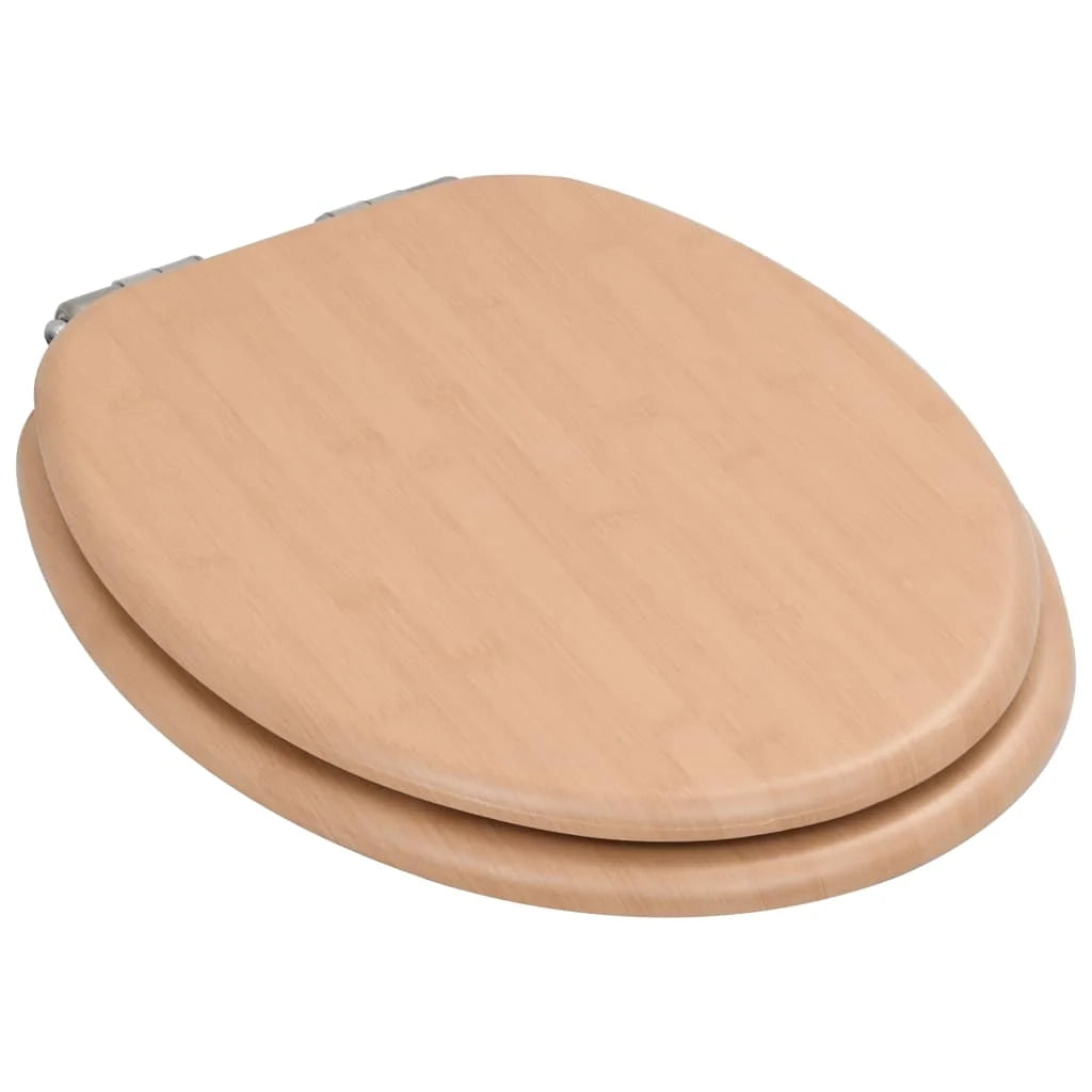 Sedile WC con coperchio in MDF e coperchio in bambù con chiusura ammortizzata 02_0002896