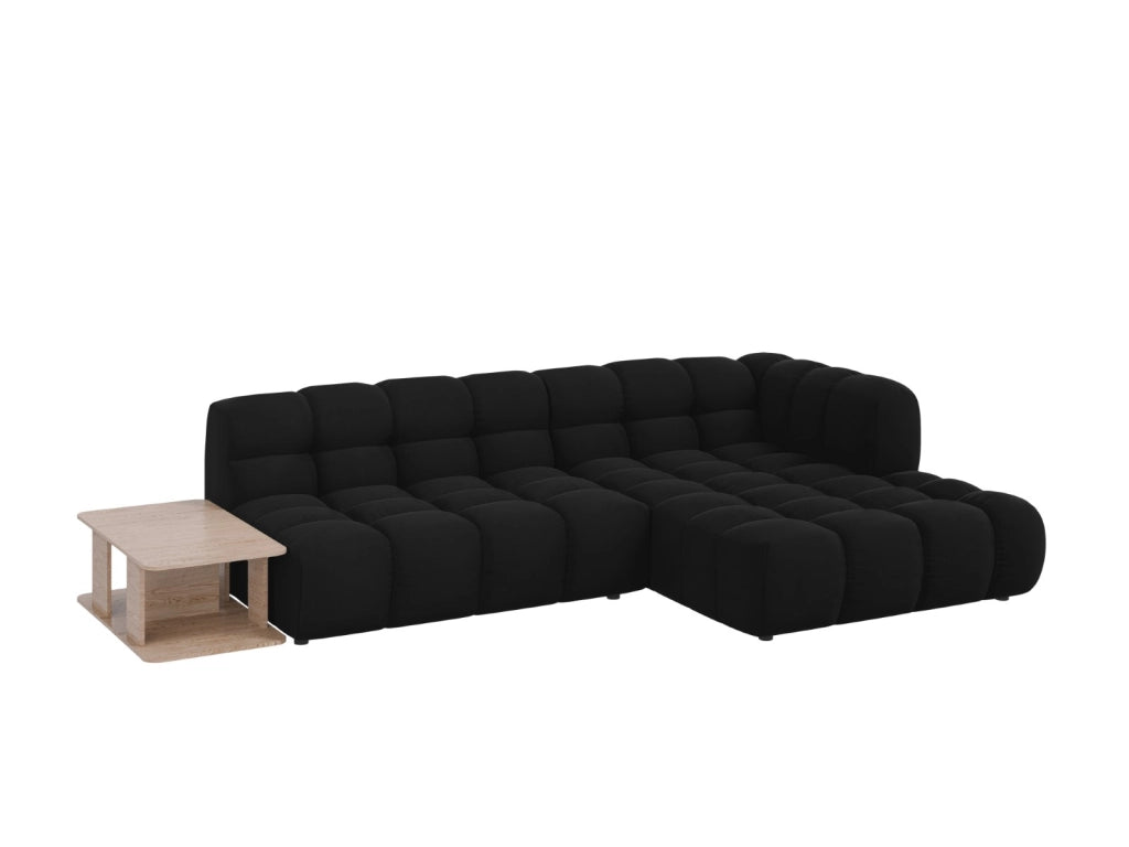 Cosmopolitan Design - Divano angolare modulare destro "Sky" 4 posti in velluto nero 