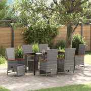 Set da Pranzo per Giardino con cuscino 7 pcs Grigio polyrattan 3379454