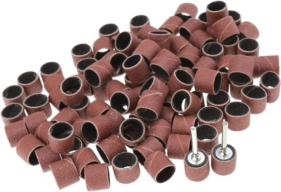 Cinture di abrasione - 100 pezzi + punzoni - 2 pezzi per kit di strumenti rotativi Dremel.