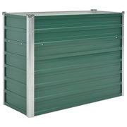 Fioriere | Cassetta per fiori | Letto Rialzato Giardino in Acciaio Zincato 100x40x77 cm Verde
