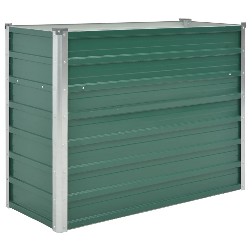 Fioriere | Cassetta per fiori | Letto Rialzato Giardino in Acciaio Zincato 100x40x77 cm Verde