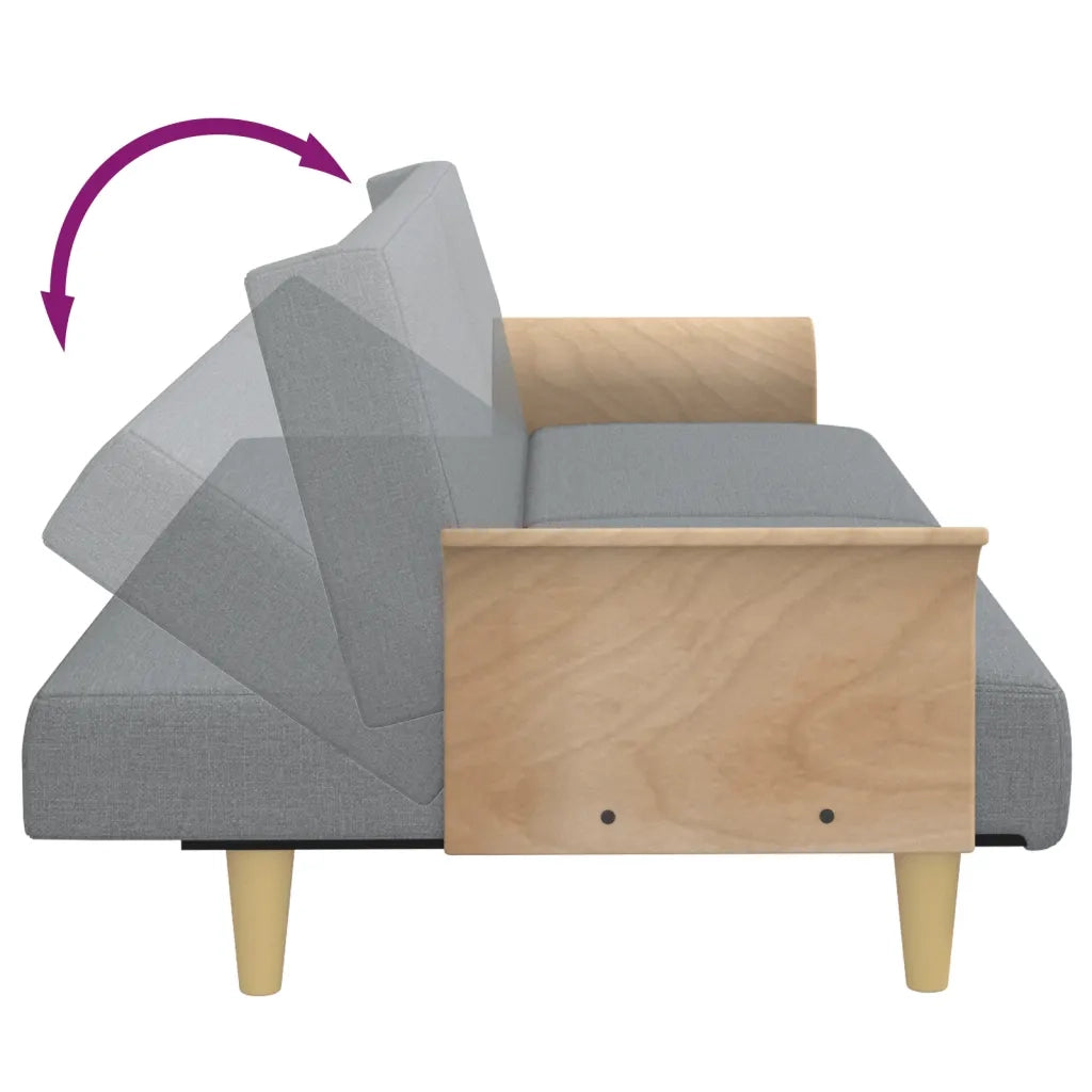 Divano letto | Sof¨¤ letto | Letto singolo con Braccioli Grigio Chiaro in Tessuto