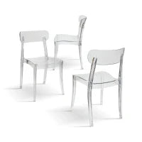 PAZZO DESIGN Sedia Colette trasparente set da 4 sedie in Polipropilene