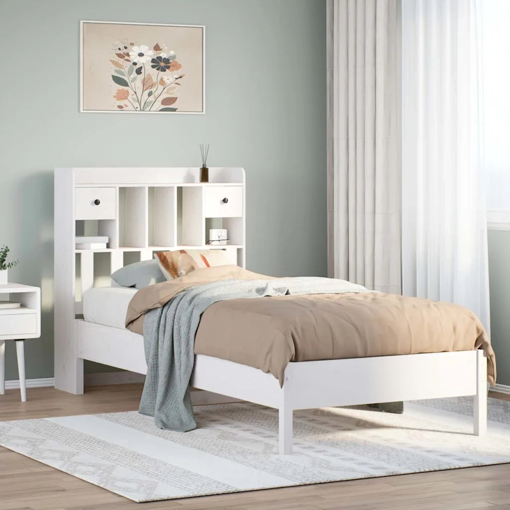 Letto con Libreria senza Materasso 75x190 cm in Legno Pino 3322934