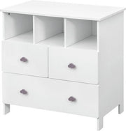 Cassettone per bambini con ante - ampio spazio di stoccaggio - costruzione in MDF resistente - adatto per la camera da letto dei bambini - stile moderno e elegante - bianco - 80x48x82 cm