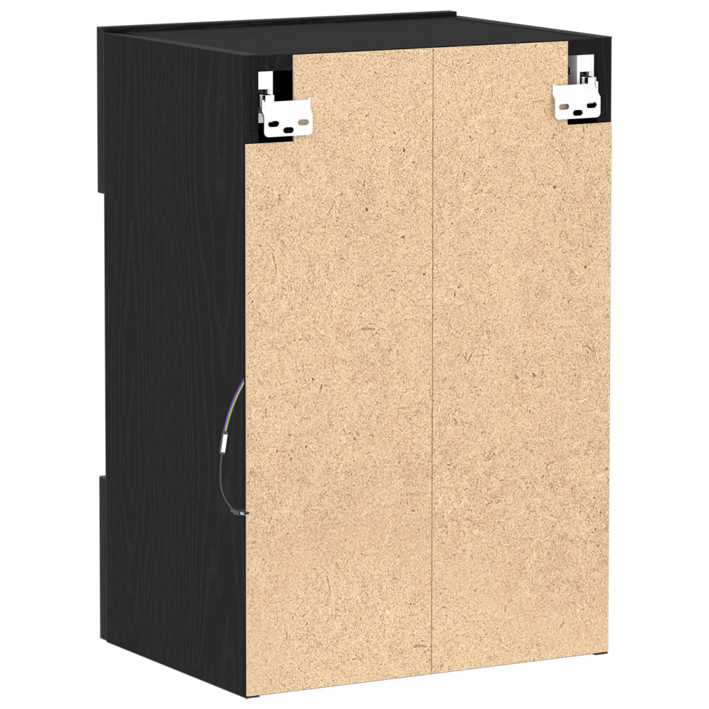 Mobile TV LED  Nero Rovere 40x30x60,5cm in Legno ingegnerizzato
