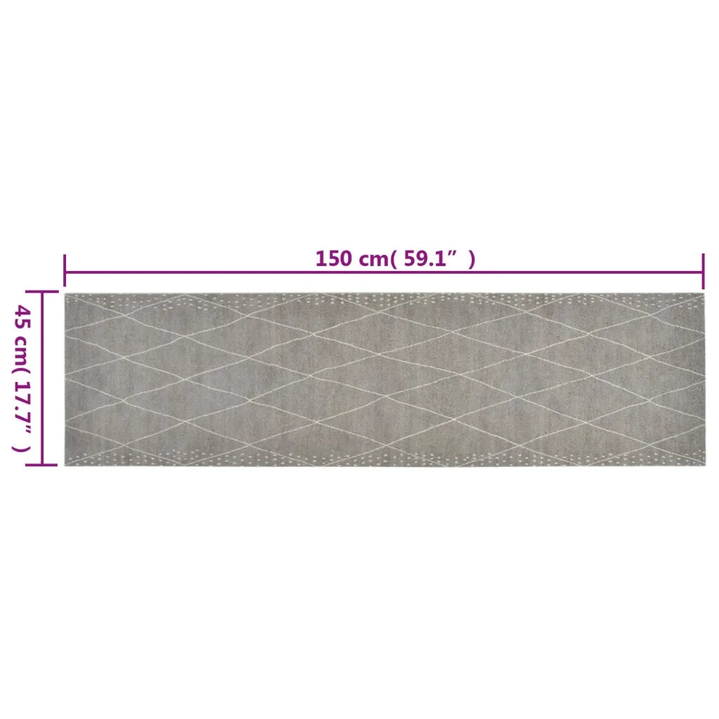 Tappeto da Cucina Lavabile Rombi 45x150 cm Velluto 136564