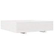 Fioriera | Cassetta per fiori | Vaso da Giardino Bianca 100x100x26,5cm Legno Massello Pino