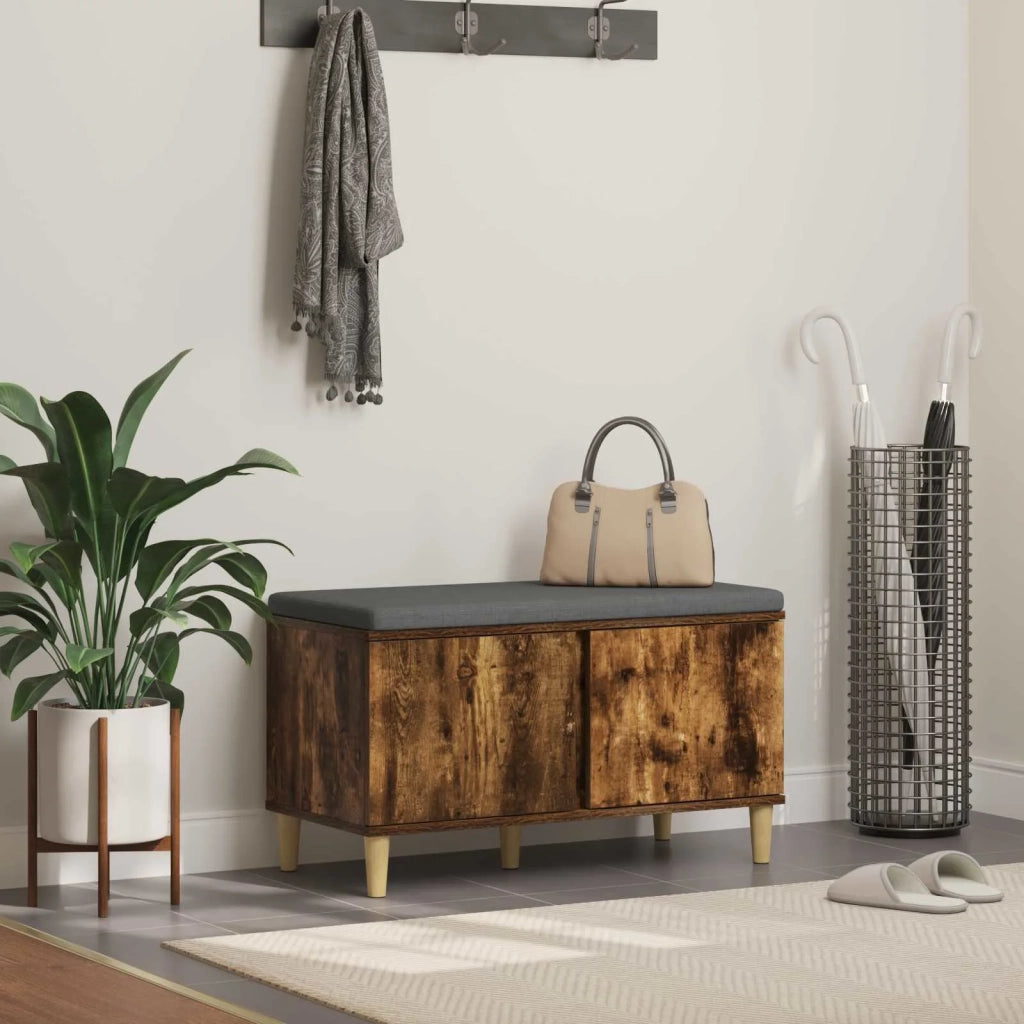 Panca per ingresso con porta Quercia Affumicata 80 x 38 x 46 cm