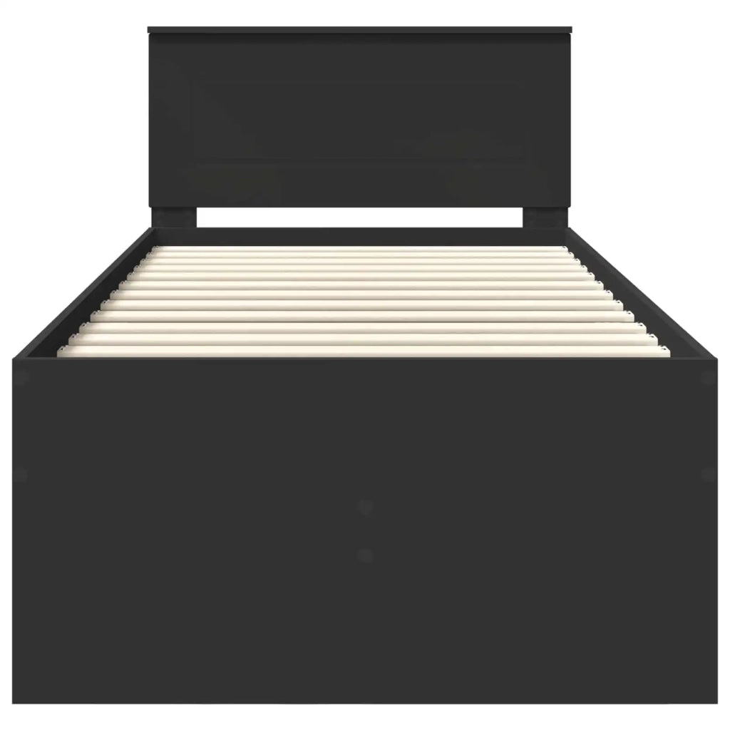 Daybed con cassetto Nero 90 x 190 cm Legno multistrato