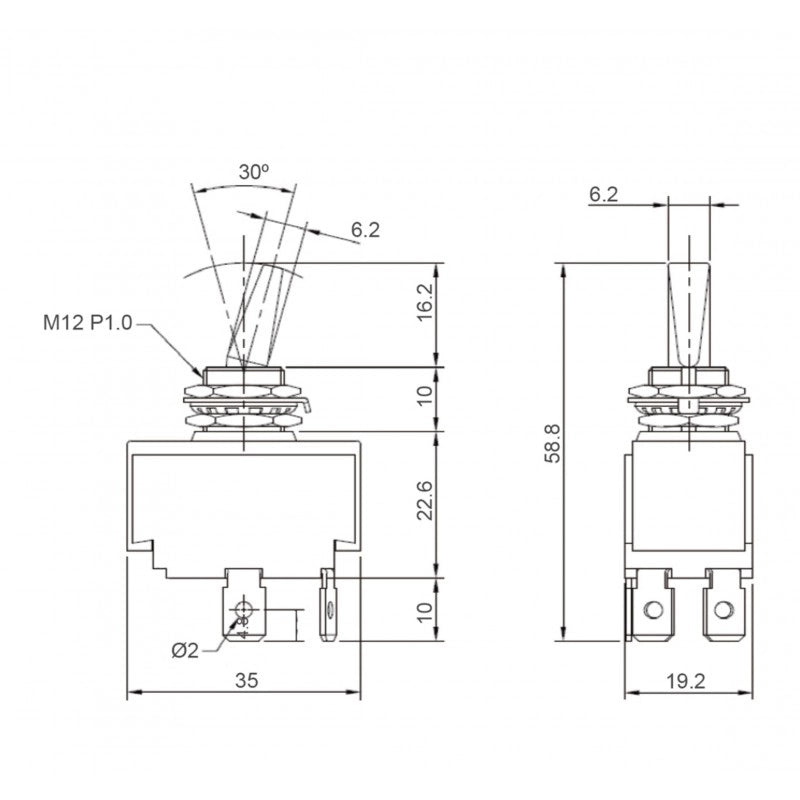 INTERRUTTORE ILLUMINATO ON-OFF-ON