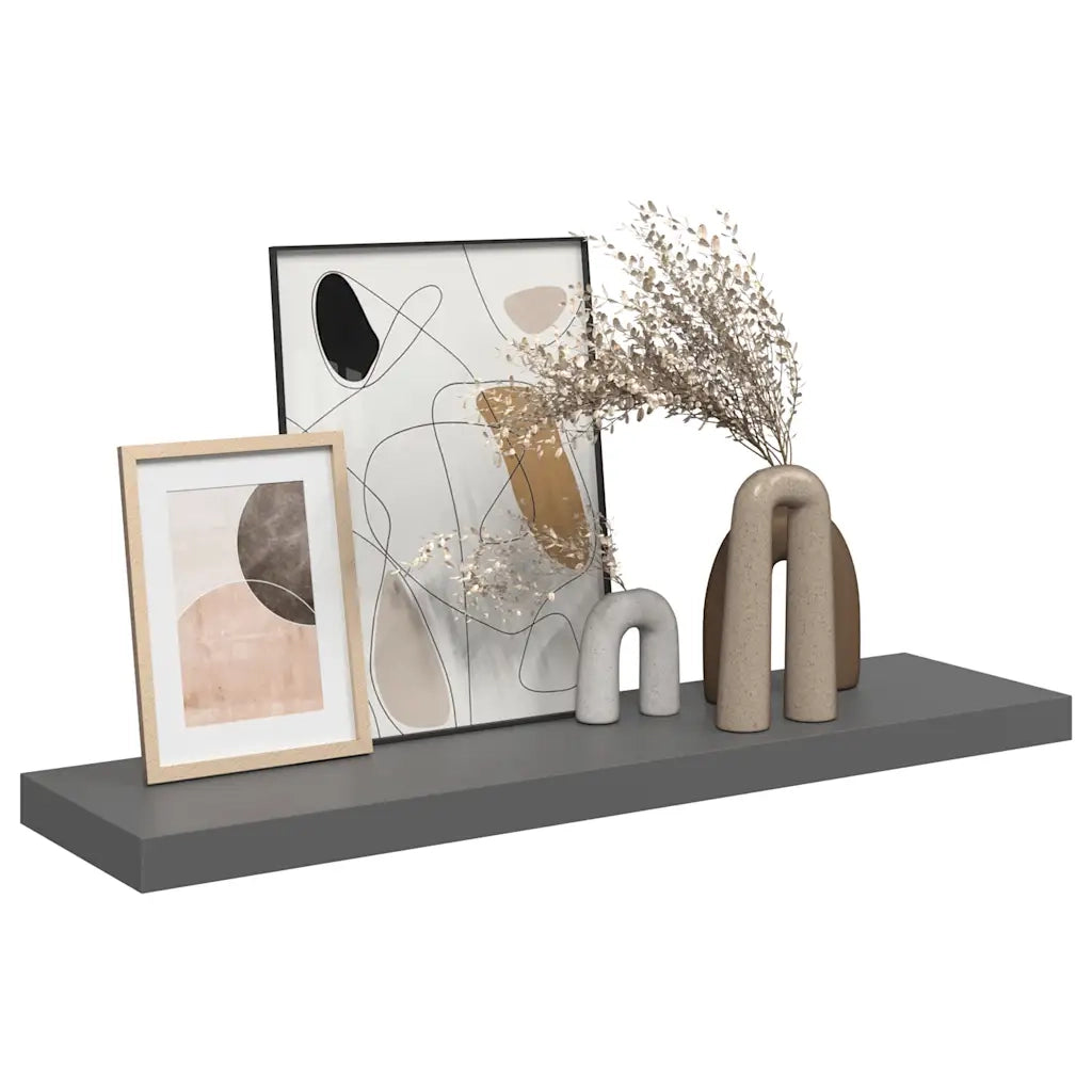 Scaffale a Parete Grigio Lucido 90x23,5x3,8 cm in MDF cod mxl 33332
