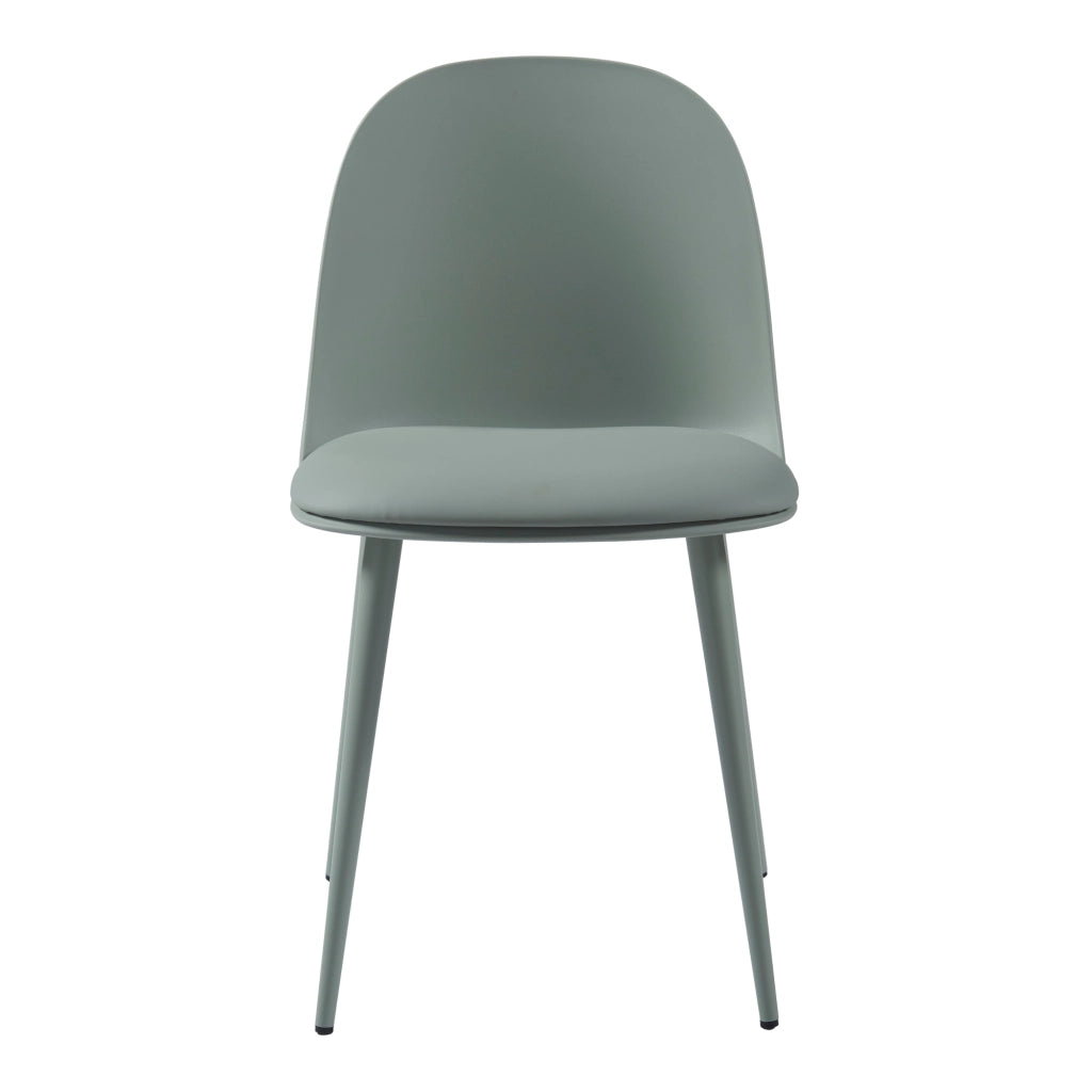 Set Kangasala di 2 Sedie da Sala Cuscino Similpelle - Verde Grigiastro [en.casa]