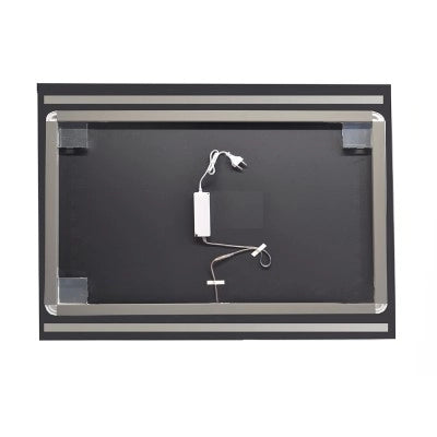 Specchio reversibile 100x70 fasce LED retroilluminate e illuminazione perimetrale