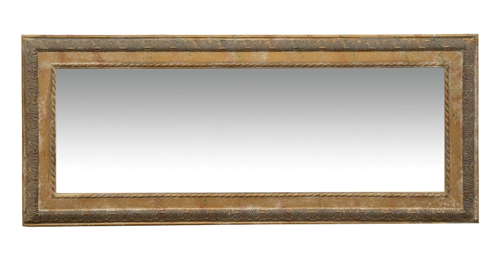 Biscottini Specchio Specchiera da parete e appendere verticale/orizzontale L35xPR4xH82 cm finitura oro anticato