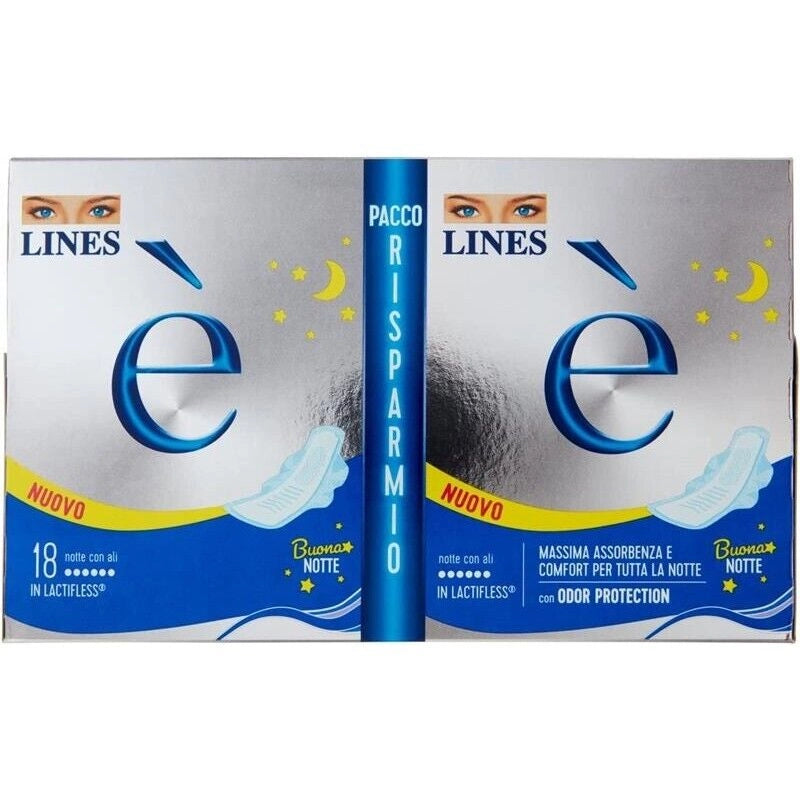 ASSORBENTI LINES È NOTTE CON ALI IN CONFEZIONE DA 18 PEZZI