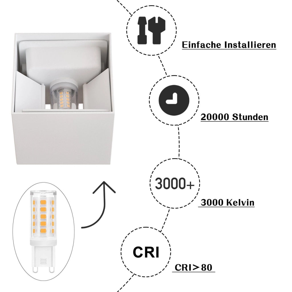 ZMH Applique da esterno a LED moderna applique da parete con grado di protezione IP65