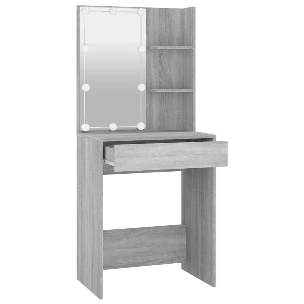 Toeletta con illuminazione a LED 60 x 40 x 140 cm grigio 02_0006283