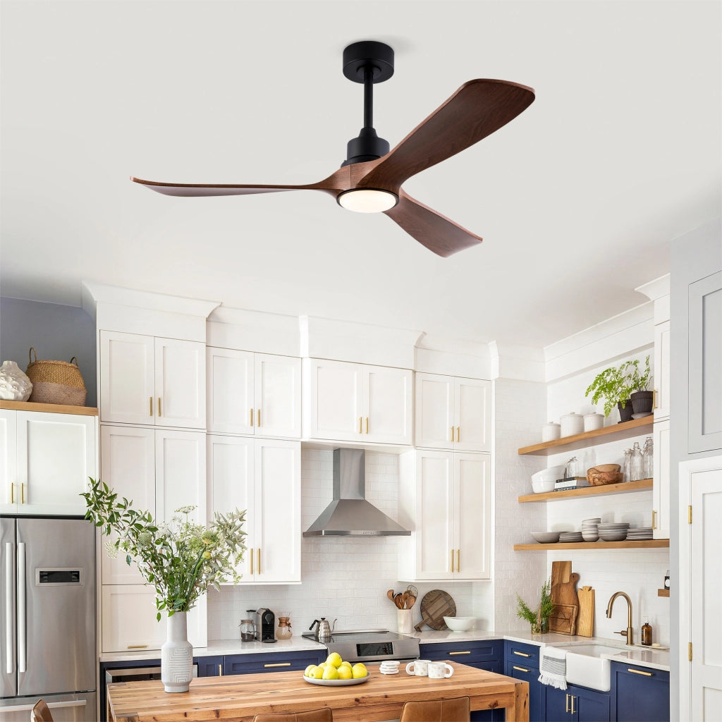 Ventilatore da soffitto 52 pollici con luce e telecomando, funzione memoria, motore reversibile 6 velocit¨¤, 3CCT dimmerabile, moderno
