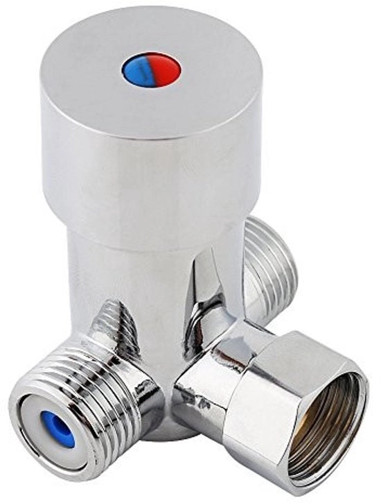 Valvola termostatica per acqua calda e fredda G1/2 - Rubinetto automatico in ottone - Ideale per le famiglie - affidabile e duraturo