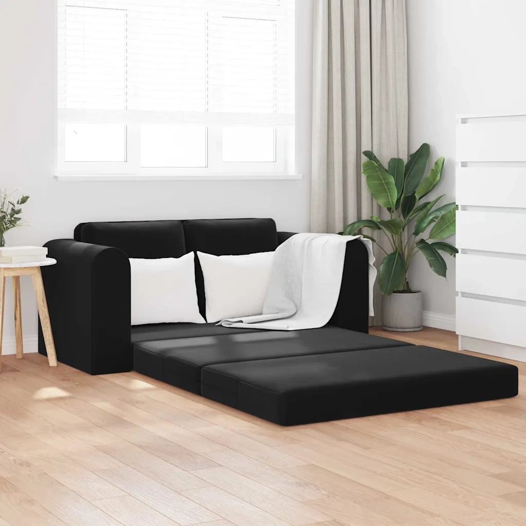 Divano letto-Sofa Letto-Daybed Nero 148 x 71 x 83 cm Velluto