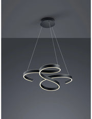 Sospensione Francis Vortici Antracite Led 52w Dimmerabile Trio Lighting