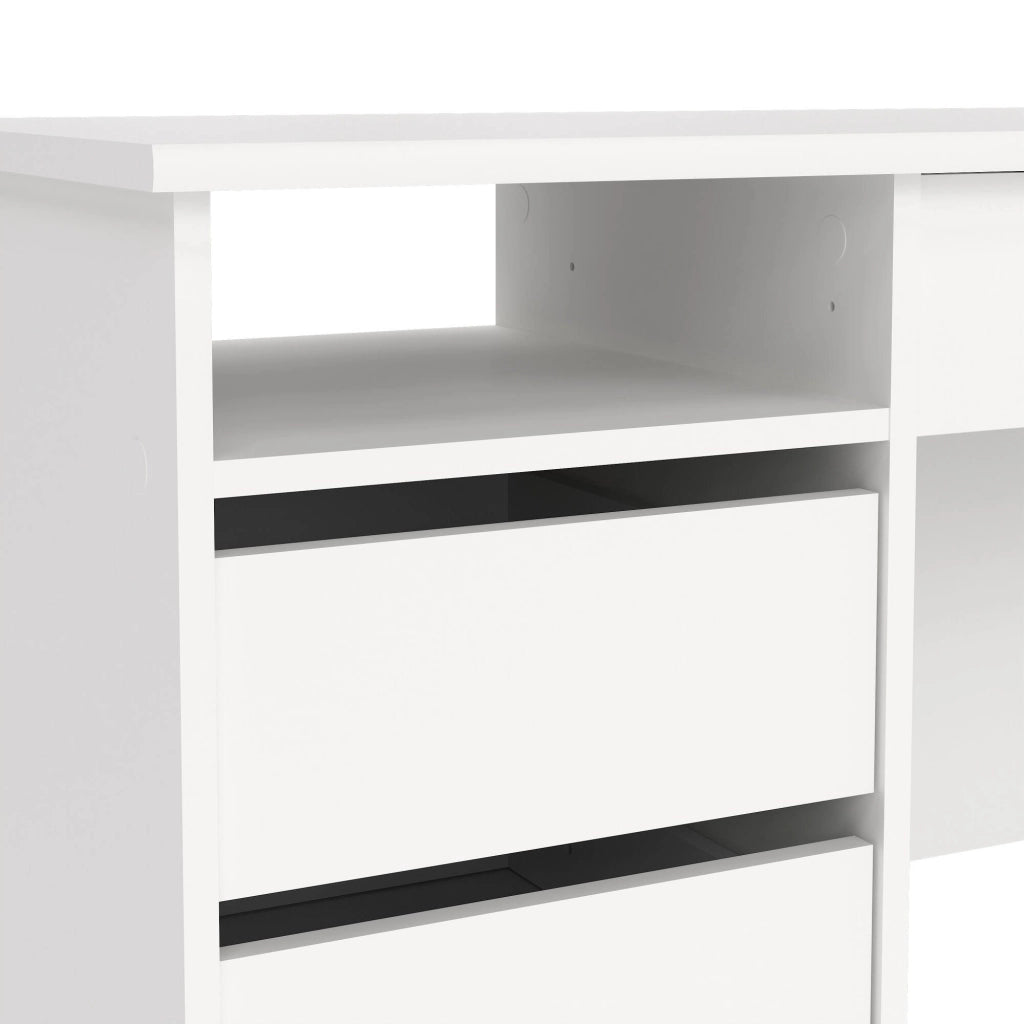 Scrivania Franklin, Scrittoio multiuso, Tavolo per ufficio porta PC, Piano di lavoro, 109x49 h76 cm, Bianco
