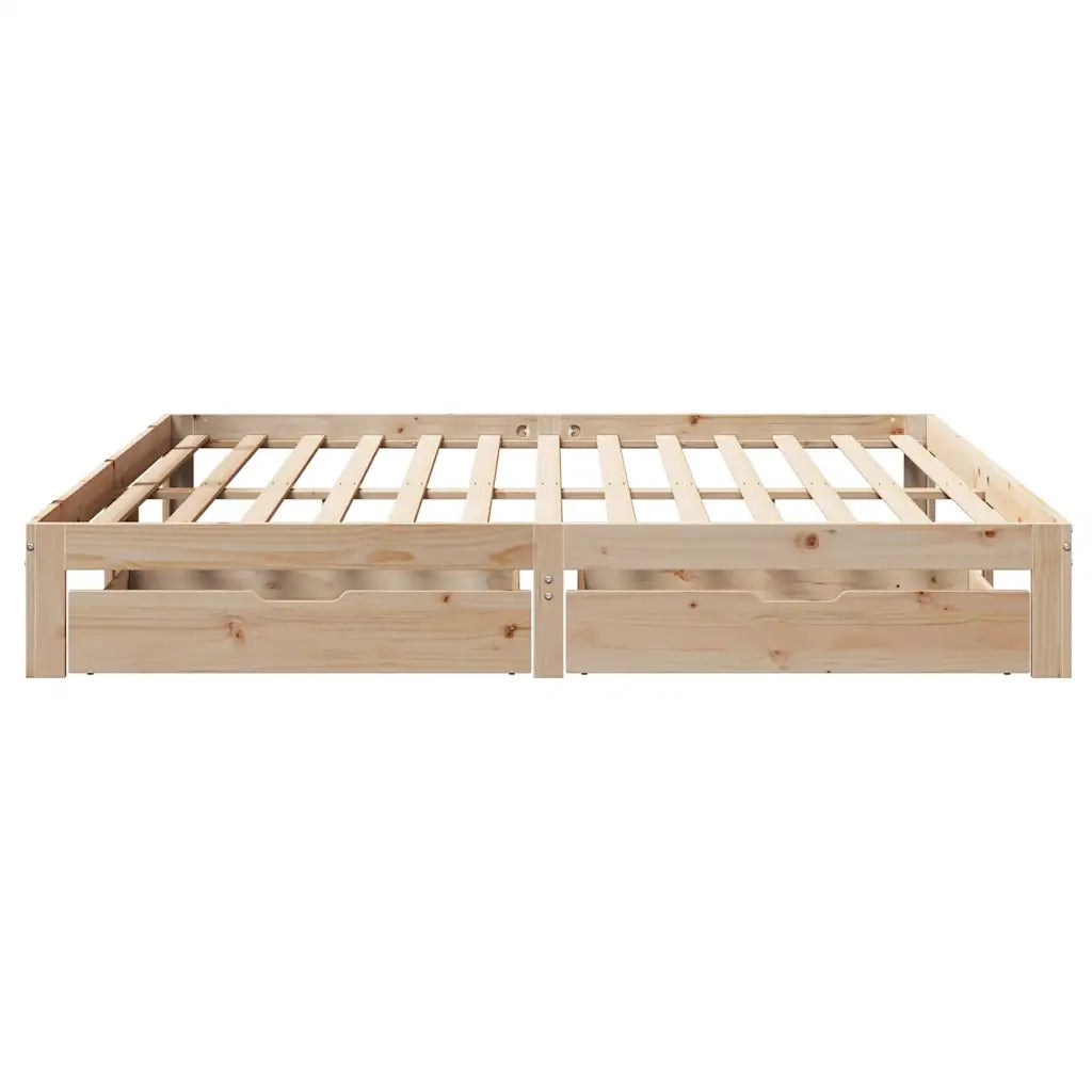 Giroletto con Cassetti 200x200 cm in Legno Massello di Pino