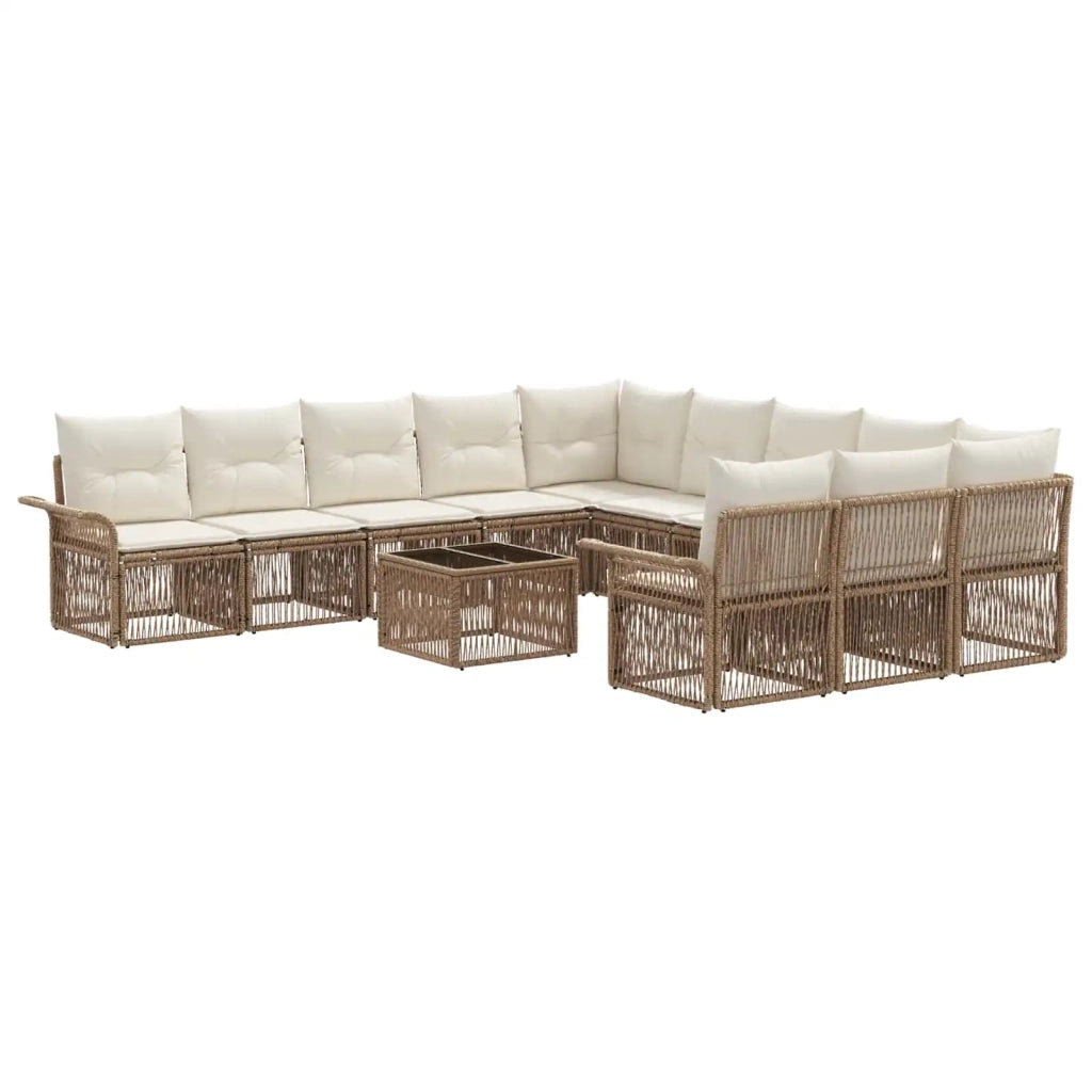 Set Divano da Giardino 12 pcs Beige polyrattan 3434973