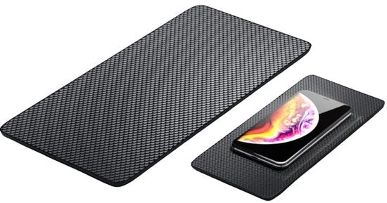 Set da 2 pezzi di gomma antiscivolo per cruscotto in silicone - Gomme per assicurare un sicuro grip per smartphone, occhiali da sole e chiavi (18 x 13 cm)