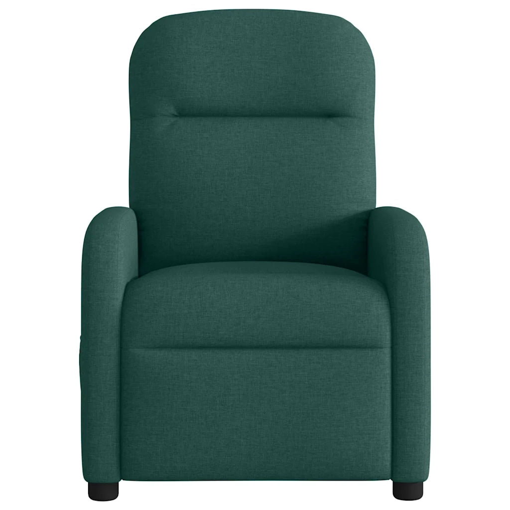 Divano Sedia-Poltrona Massaggiante Reclinabile Elettrica Verde Scuro Tessuto 240858