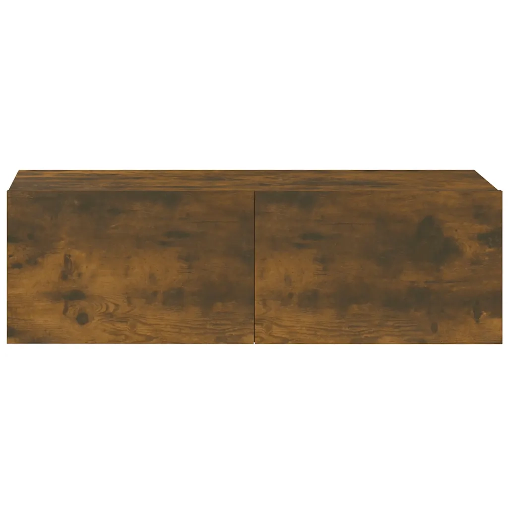 Mobili TV Parete 2pz-Set di 2 Credenza per TV sospesa Rovere Fumo 100x30x30 cm Legno Multistrato