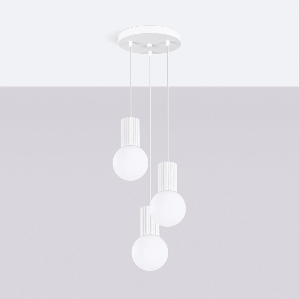 Lampada sospesa moderna 3 sfere vetro bianco G9 SFERA PureLume