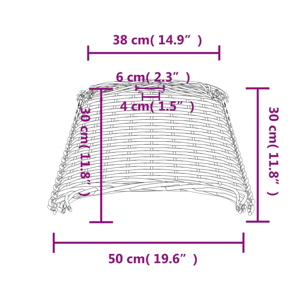Paralume da Soffitto Marrone ?50x30 cm in Vimini CFW9006275