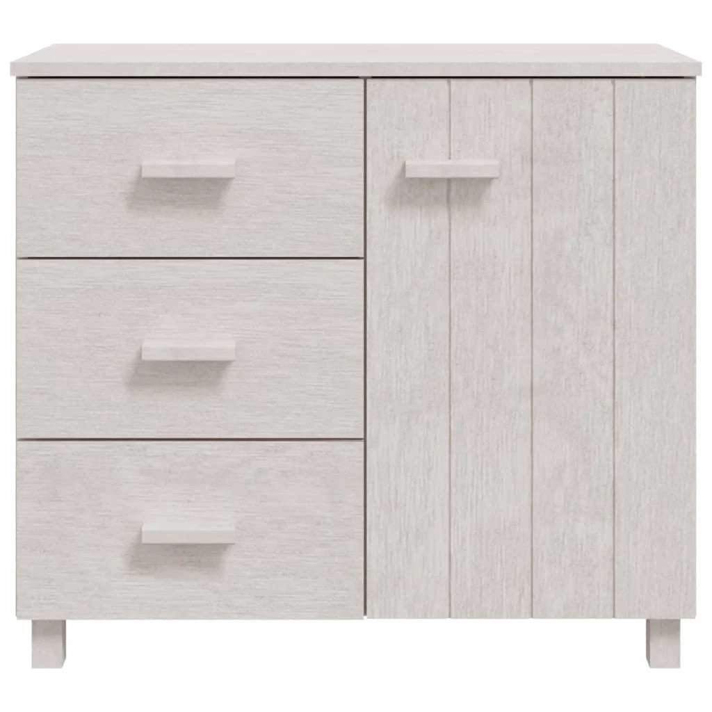 Buffet credenza cassettiera armadio mobile contenitore organizer per cucina soggiorno salotto 90 x 40 x 80 cm legno massello di pino bianco 02_0032135
