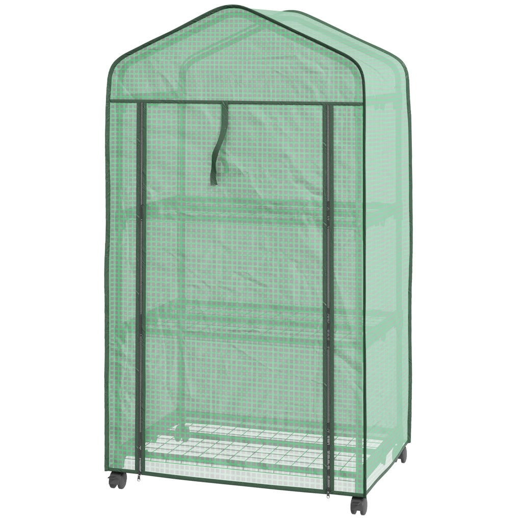Serra da giardino con 3 ripiani ¨C zephmum ¨C verde 69x49x130 cm