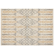 Tappeto in cotone beige 160 x 230 cm rettangolare motivo geometrico soggiorno camera da letto