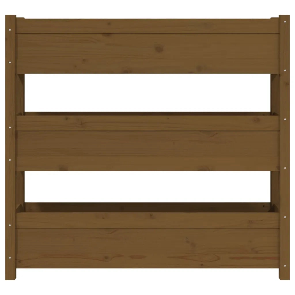 Fioriera Marrone Ambra 112x25x104,5cm in Legno Massello di Pino 823923