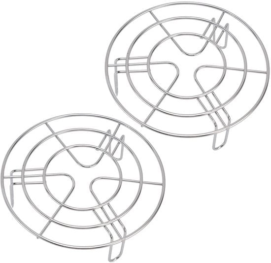 Sostegno a Vapore Resistente al Calore - Acciaio Inossidabile - 2 Pezzi - Standard di Cottura - Sostegno Inferiore - Diametro 19,5 cm - Valvola di Vapore