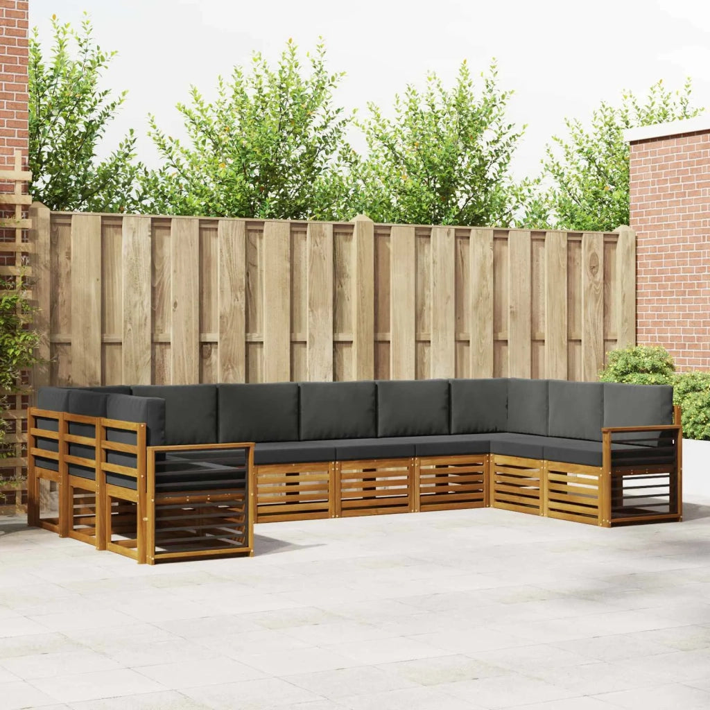 Set divano sezionale con cuscino 10 pcs Naturale e Antracite