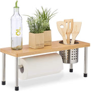Cassa da Cucina Spaziale - Multifunzionale - 1 pezzo - Bambù e Acciaio Inox