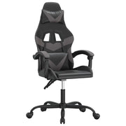 Sedia da Gaming | Sedia da e-sports Girevole Nera e Grigia in Similpelle