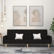 Divano Letto a 2 Posti Nero in Tessuto 375760