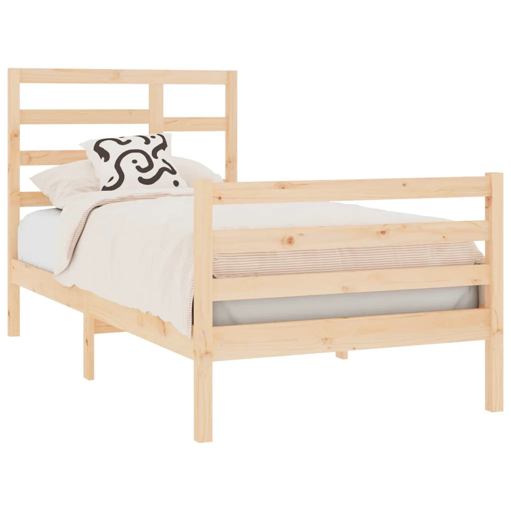 Giroletto-Struttura Letto in Legno Massello 90x190 cm Single 216484