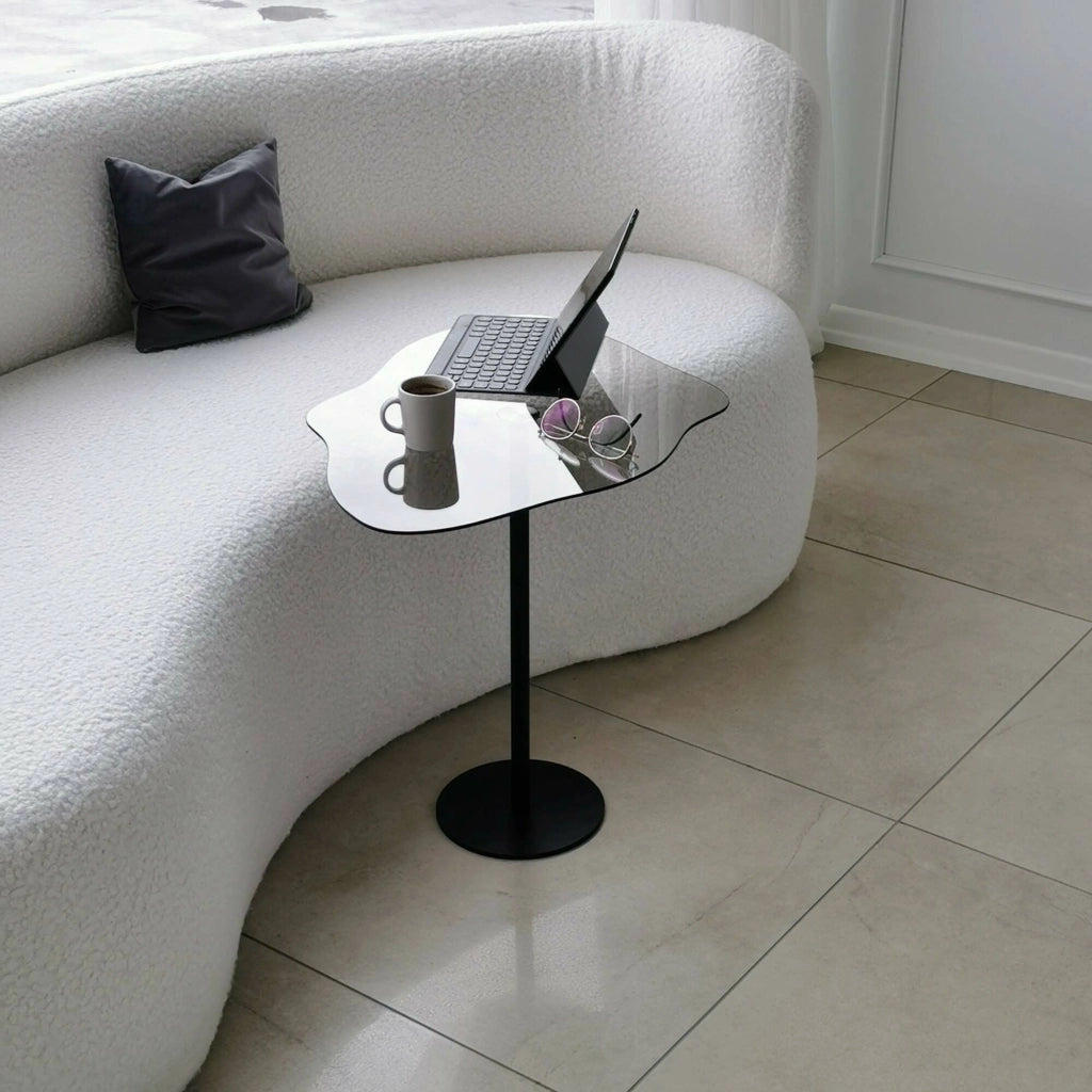 Mensa, Tavolino da Salotto Effetto Fume, 60x45x50h cm Nero