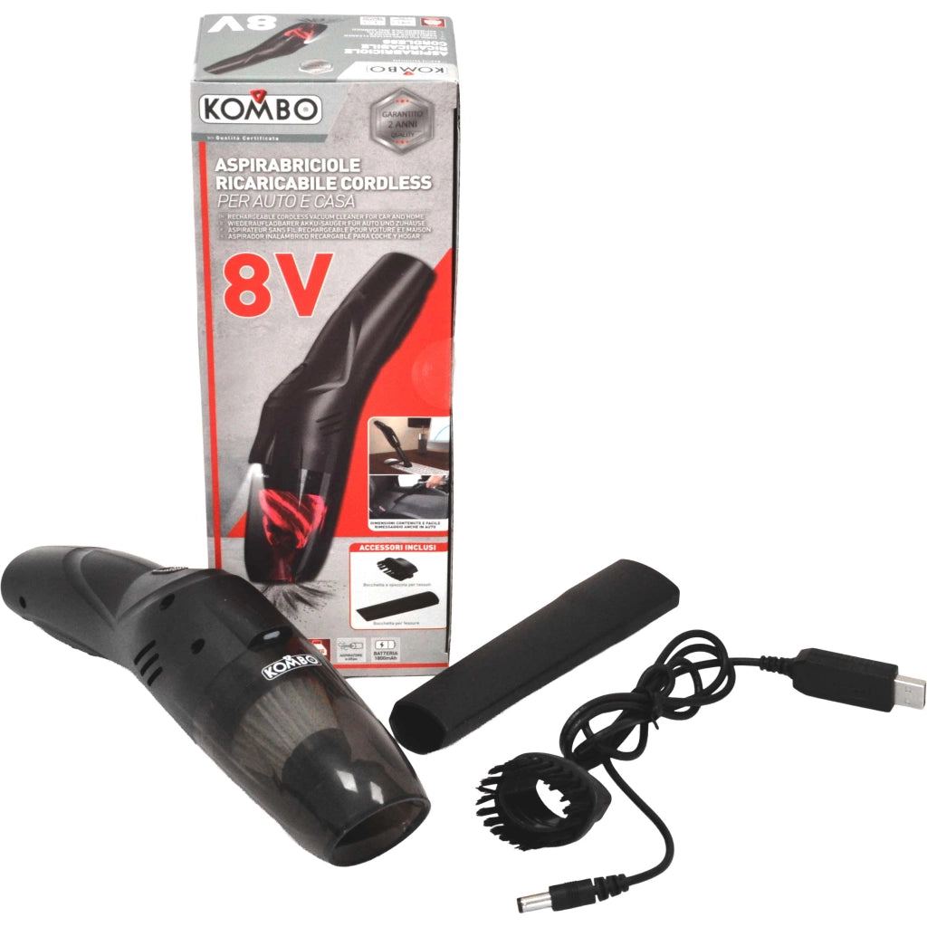 Aspirabriciole per casa e auto cordless 8v